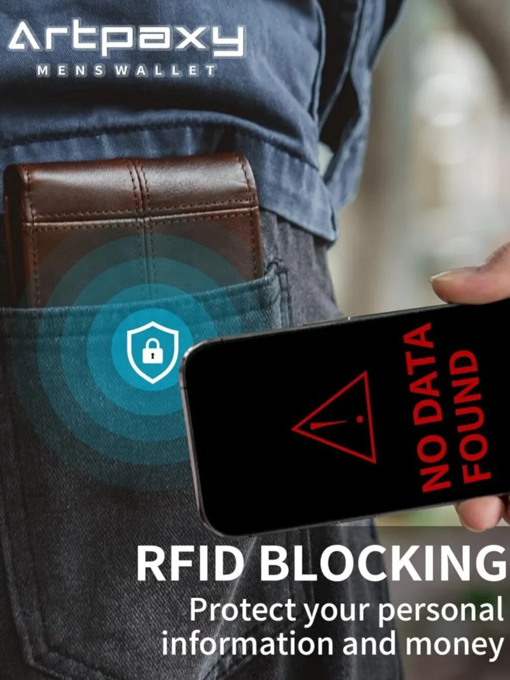 Genuine Leather Bifold Wallet for Men | RFID Blocking, 13 Card Holders, Gift Box
